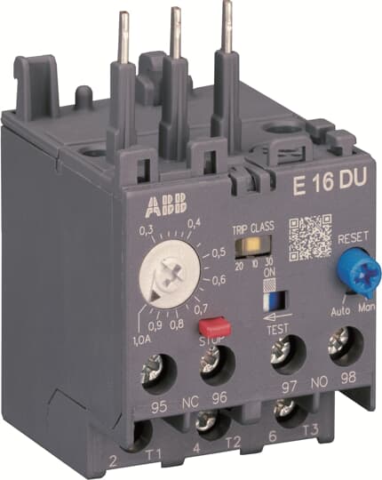 1SAX111001R1105 - ELECTRONIC OVERLOAD RELAY, 5.7-18.9A, 3 POLES, 690V, 1NO + 1NC AUX CONTACT, IP20