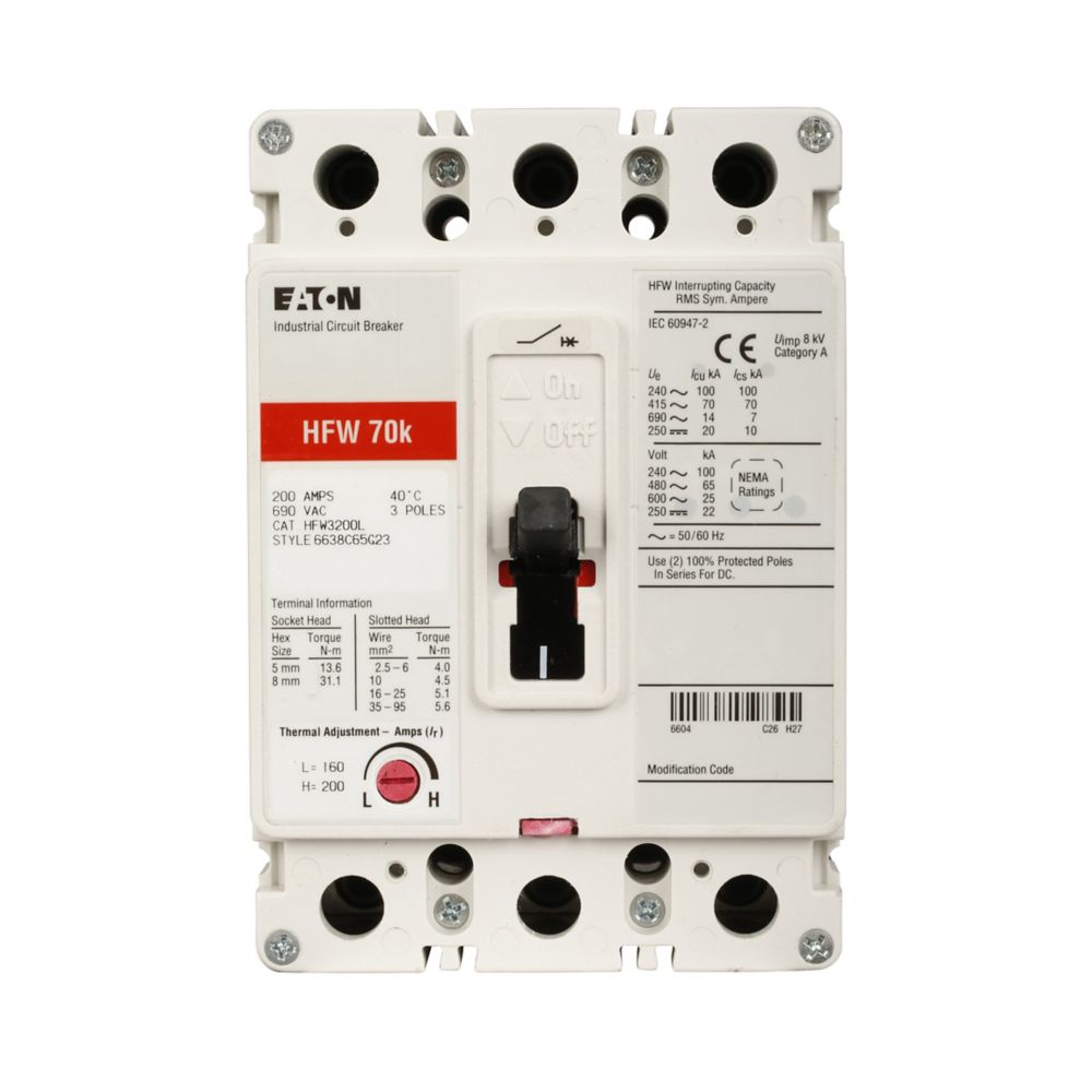 HFW3040JL Eaton Series C complete molded case circuit breaker