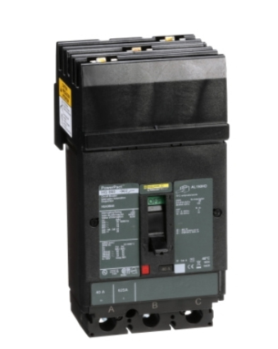 HGA36040 Circuit breaker, PowerPacT H, 40A, 3 pole, 600VAC, 18kA, I-Line, thermal magnetic, 80%, ABC