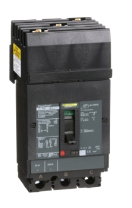 HJA36020 Circuit breaker, PowerPacT H, 20A, 3 pole, 600VAC, 25kA, I-Line, thermal magnetic, 80%, ABC