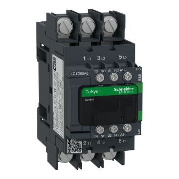 LC1D65A6BBE CONTACTOR,65A/80A,3POLE,24VDC,RING LUG