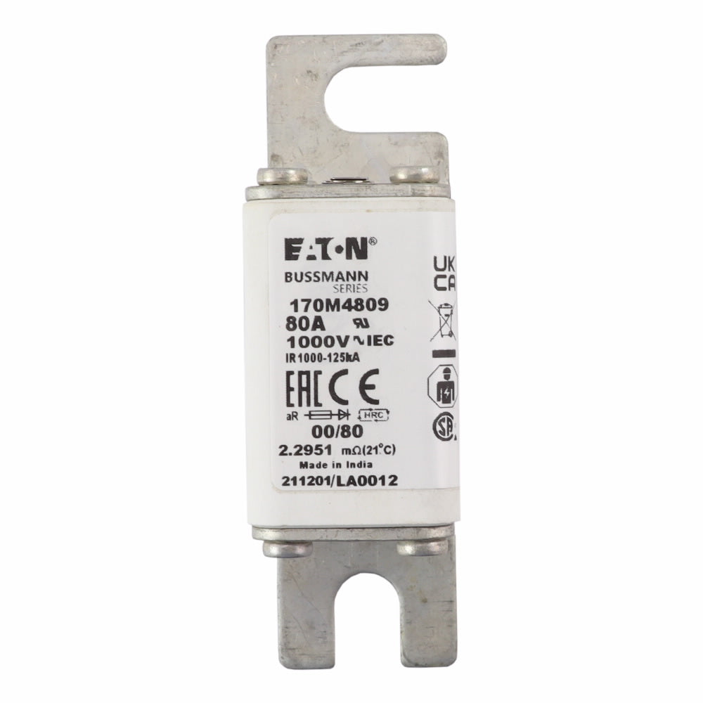 Fuse size 00,1000V (IEC), 80A fuse