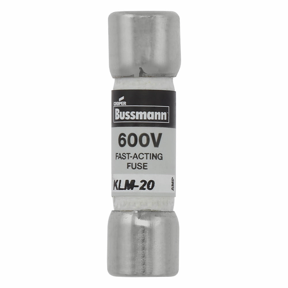 KLM-20-P FUSE CARTRIDGE 20A 600VAC/VDC 5AG