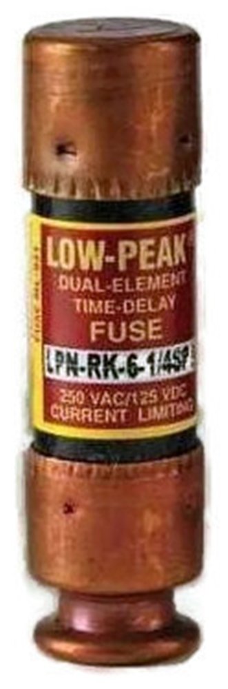 LPN-RK-6-1/4SP 6.25A,  250 Vac, 125 Vdc LOW PEAK DUAL ELEMENT